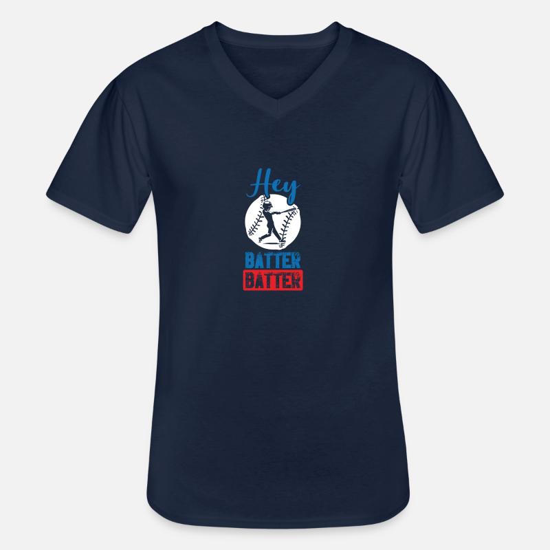 batter baseball - Männer-T-Shirt mit V-Ausschnitt - Navy