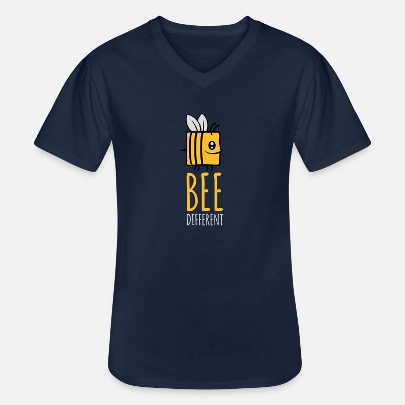 bee different Spruch Zitat - Männer-T-Shirt mit V-Ausschnitt - Navy