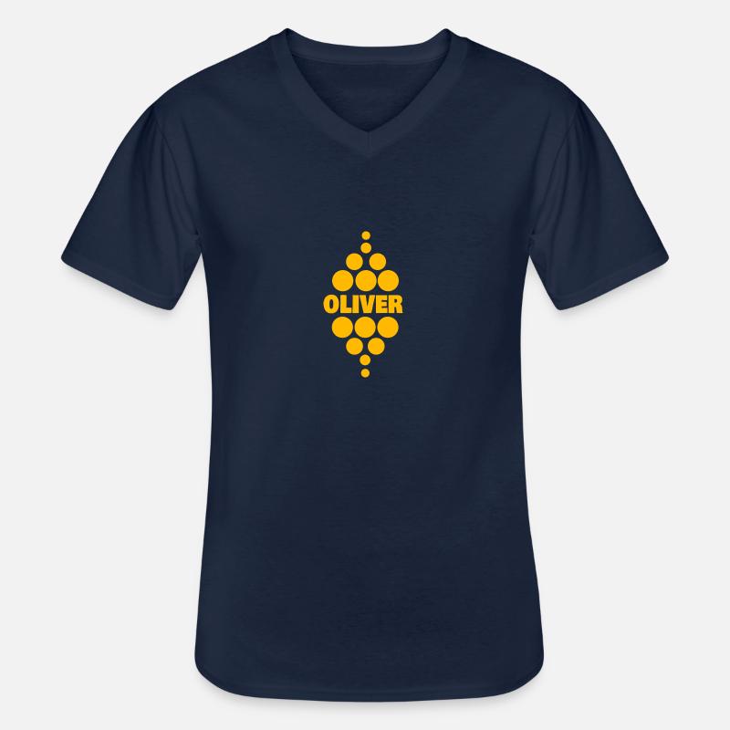 Oliver Oliver - Männer-T-Shirt mit V-Ausschnitt - Navy