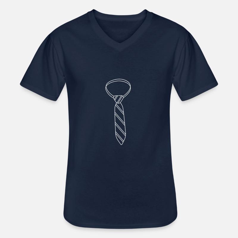 Krawatte Schlips - Männer-T-Shirt mit V-Ausschnitt - Navy