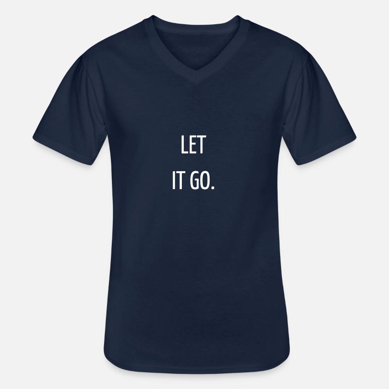 Loslassen - Männer-T-Shirt mit V-Ausschnitt - Navy