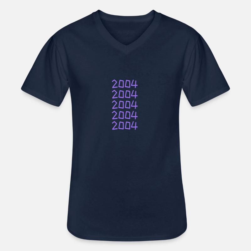 2004 - Männer-T-Shirt mit V-Ausschnitt - Navy