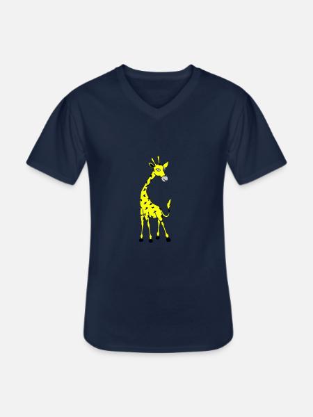 Giraffe 02 - Men's V-Neck T-Shirt - navy