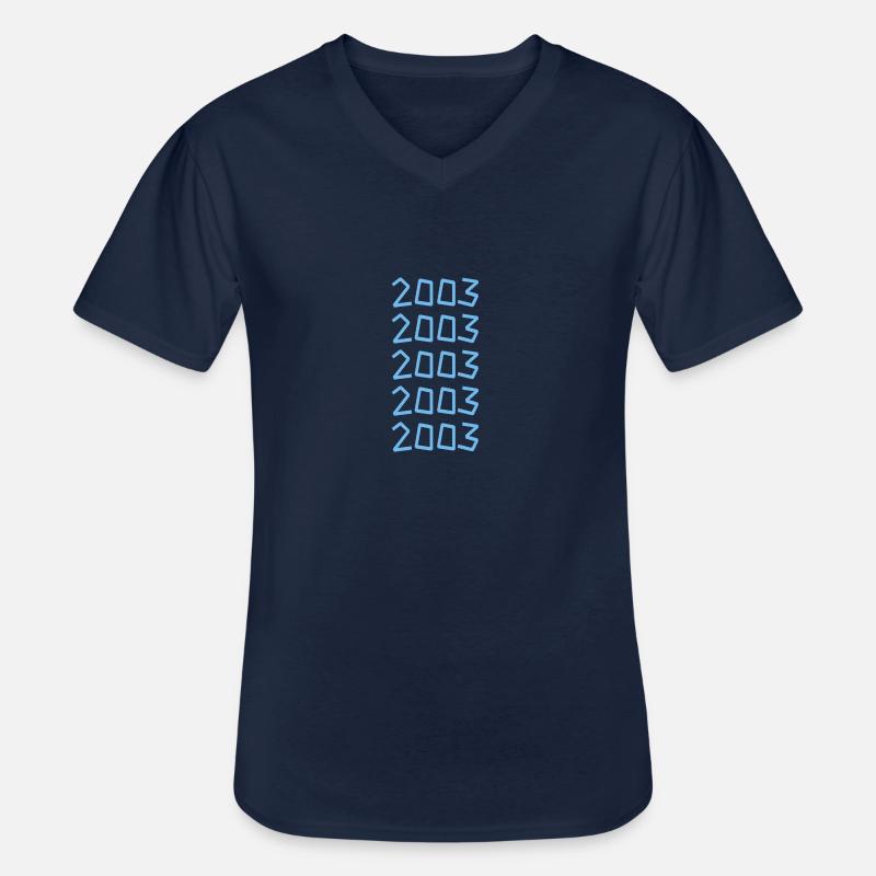 2003 - Männer-T-Shirt mit V-Ausschnitt - Navy