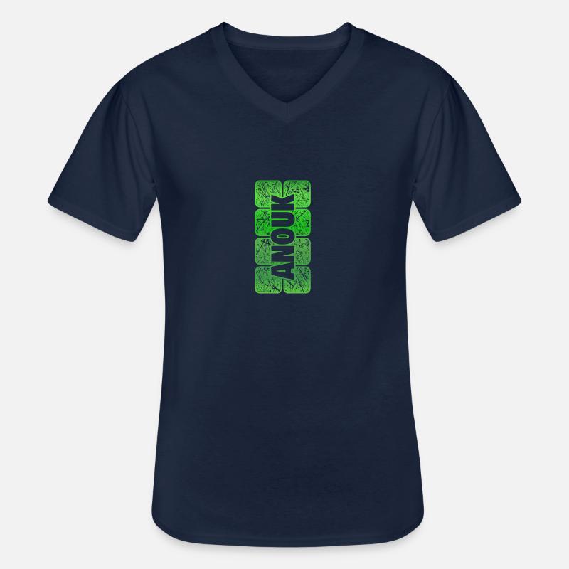Vorname Anouk - Männer-T-Shirt mit V-Ausschnitt - Navy