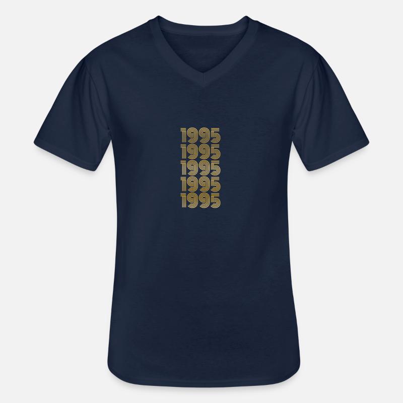 1995 - Männer-T-Shirt mit V-Ausschnitt - Navy