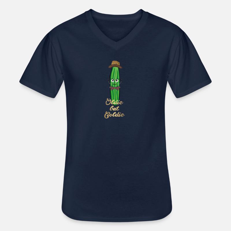 oldie but goldie,gold,oldie,oldtimer, gurke, nerd - Männer-T-Shirt mit V-Ausschnitt - Navy