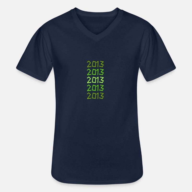 2013 2013 - Männer-T-Shirt mit V-Ausschnitt - Navy