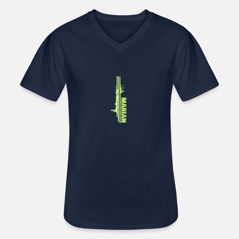 Farbklecks Marian - Männer-T-Shirt mit V-Ausschnitt - Navy