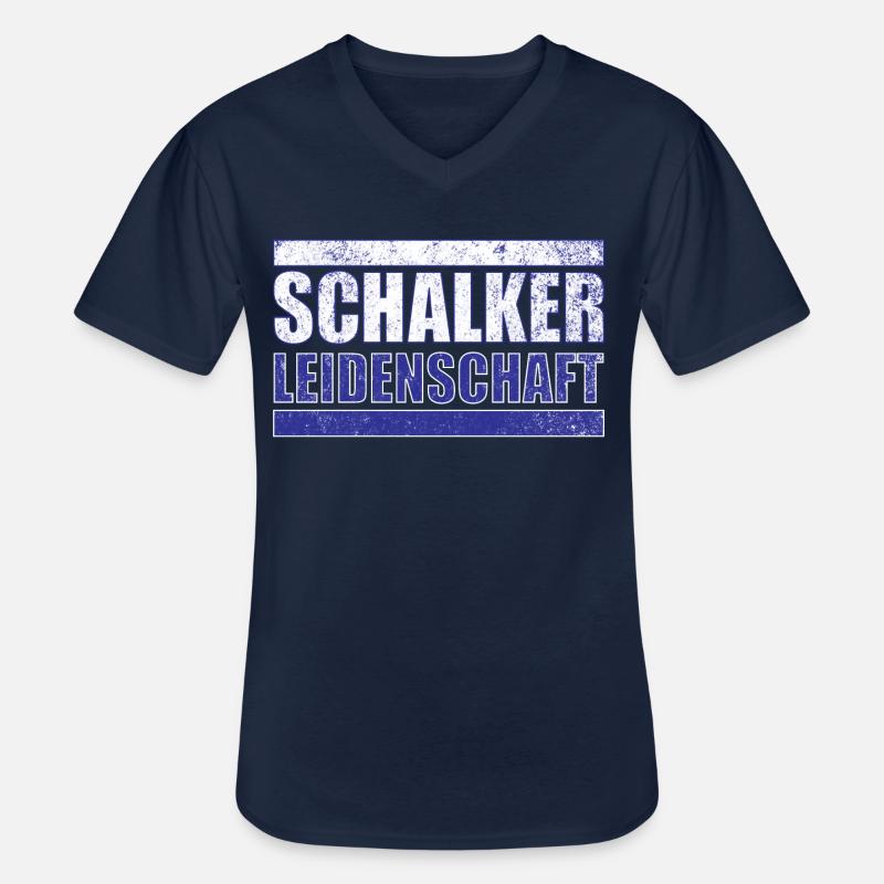 Schalker Leidenschaft - Männer-T-Shirt mit V-Ausschnitt - Navy