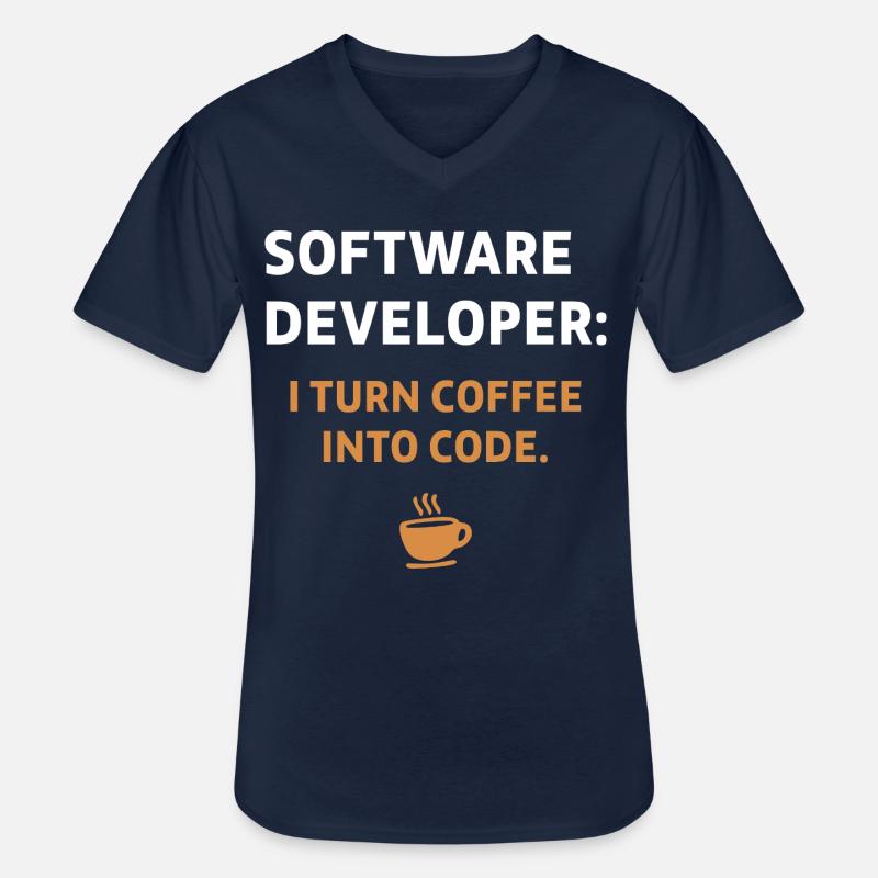 Software Developer - Coffee Edition - Männer-T-Shirt mit V-Ausschnitt - Navy