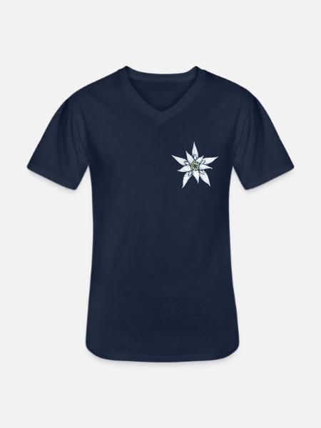 Edelweiss Alpine flower - Men's V-Neck T-Shirt - navy