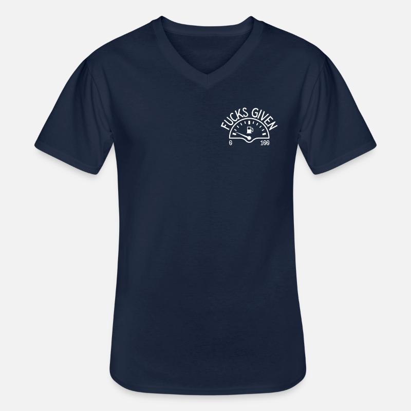 Zero Fucks Given - Männer-T-Shirt mit V-Ausschnitt - Navy