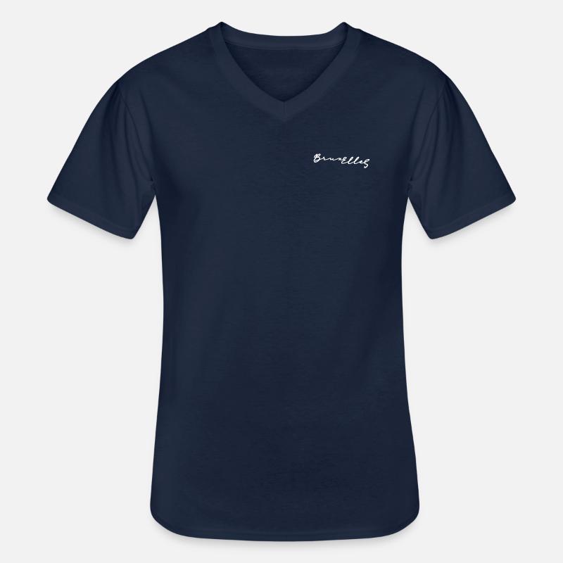 BruxEllleS - Männer-T-Shirt mit V-Ausschnitt - Navy