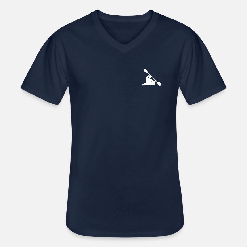 Kanu Kajak - Männer-T-Shirt mit V-Ausschnitt - Navy