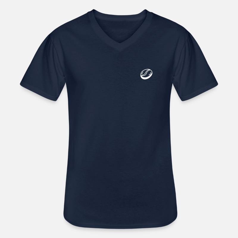 Kaffeebohne - Männer-T-Shirt mit V-Ausschnitt - Navy