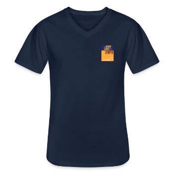 Photographie T-Shirt Hoodie Mug Tempo - T-shirt col V Homme - marine - Devant - AI Model Male 178 dark (178cm)