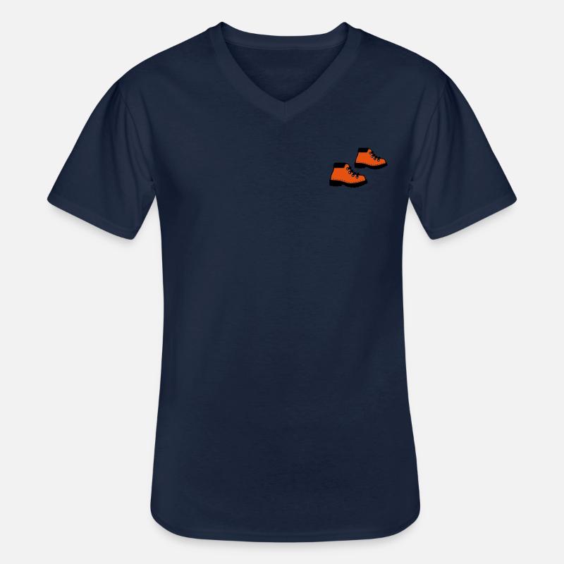 Wanderschuhe - Männer-T-Shirt mit V-Ausschnitt - Navy