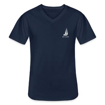 Voilier Bretagne - T-shirt col V Homme - marine - Devant - AI Model Male 178 dark (178cm)
