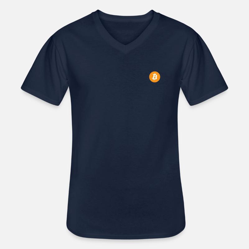 Minimalistisches Bitcoin-Logo - Männer-T-Shirt mit V-Ausschnitt - Navy