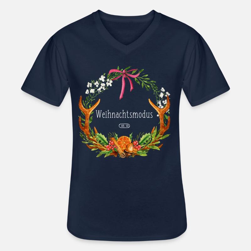 Weihnachtsmodus on - Männer-T-Shirt mit V-Ausschnitt - Navy