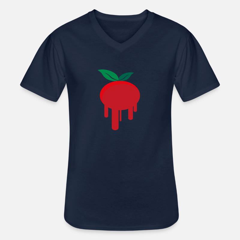 Tomate - Männer-T-Shirt mit V-Ausschnitt - Navy
