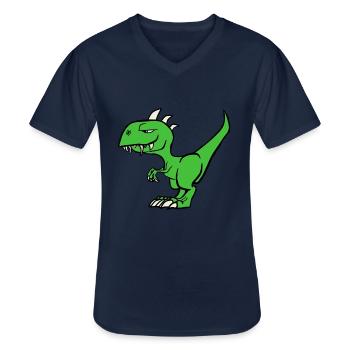 Dinosaures - T-shirt col V Homme - marine - Devant - AI Model Male 178 dark (178cm)