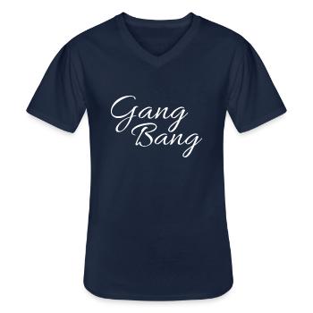 gang bang - T-shirt col V Homme - marine - Devant - AI Model Male 178 dark (178cm)