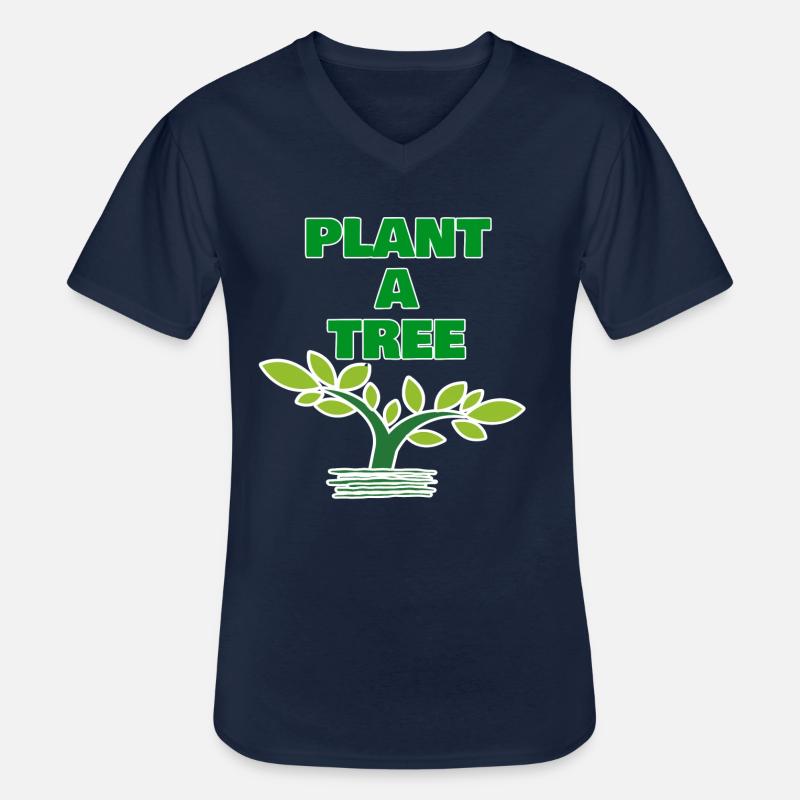 Plant a Tree - Männer-T-Shirt mit V-Ausschnitt - Navy