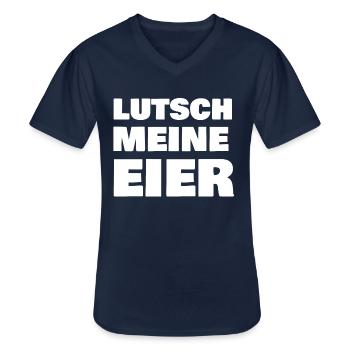 Lutsch meine Eier - Männer-T-Shirt mit V-Ausschnitt - Navy - Vorne - AI Model Male 178 dark (178cm)