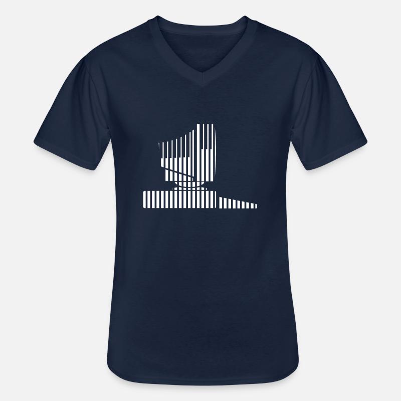 PC - Männer-T-Shirt mit V-Ausschnitt - Navy
