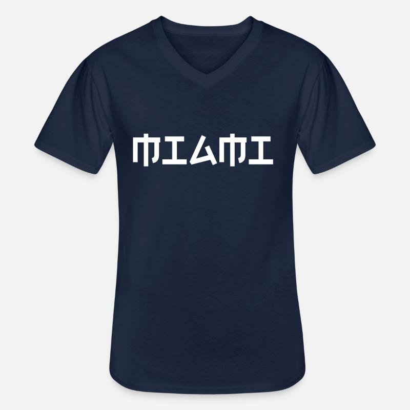 Miami - Männer-T-Shirt mit V-Ausschnitt - Navy