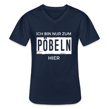 Ich bin nur zum Pöbeln hier - Männer-T-Shirt mit V-Ausschnitt - Navy - Vorne - AI Model Male 178 dark (178cm)