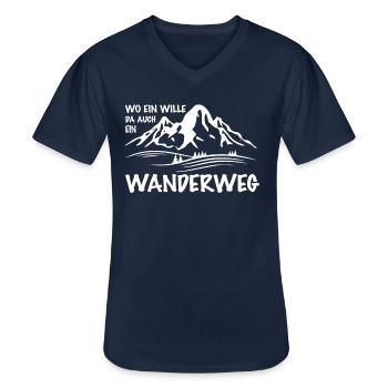 Wandern in den Bergen - Männer-T-Shirt mit V-Ausschnitt - Navy - Vorne - AI Model Male 178 dark (178cm)