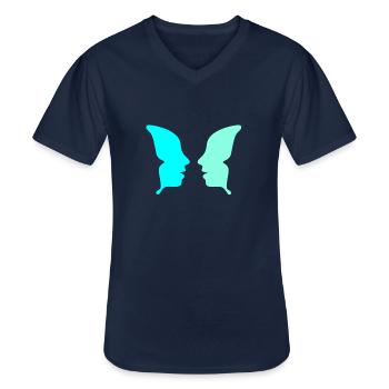 Optische Täuschung - Männer-T-Shirt mit V-Ausschnitt - Navy - Vorne - AI Model Male 178 dark (178cm)