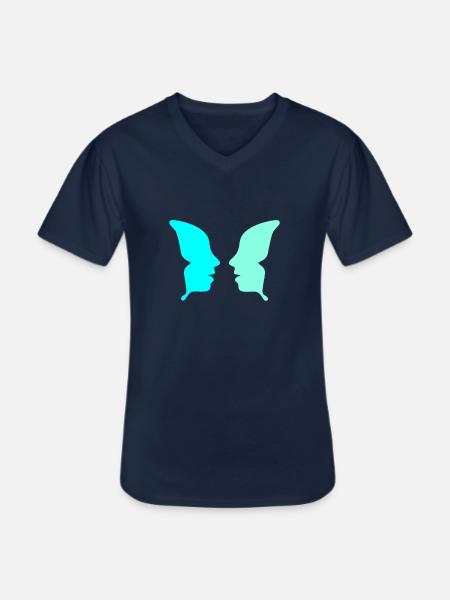 Optical Ilusion - Men's V-Neck T-Shirt - navy