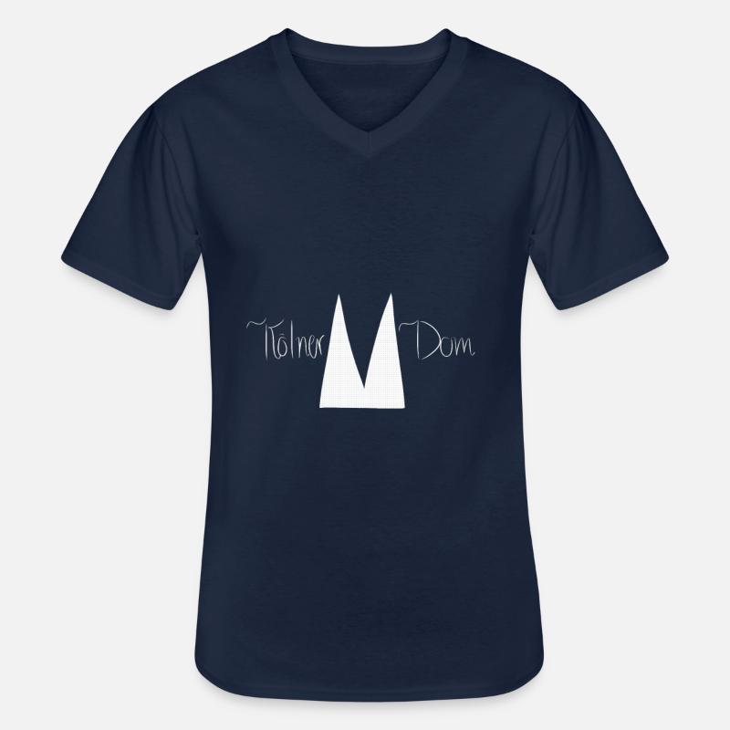 KÖLNER DOM - Männer-T-Shirt mit V-Ausschnitt - Navy