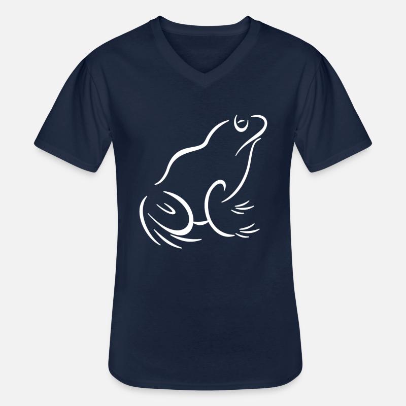 Frosch - Männer-T-Shirt mit V-Ausschnitt - Navy