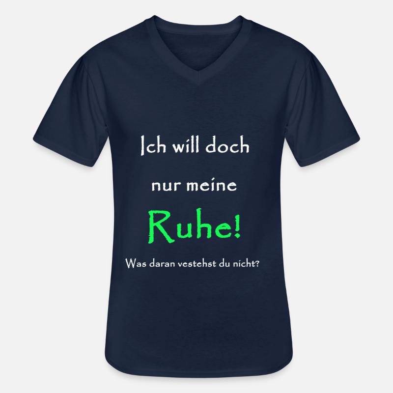 Ruhe - Männer-T-Shirt mit V-Ausschnitt - Navy