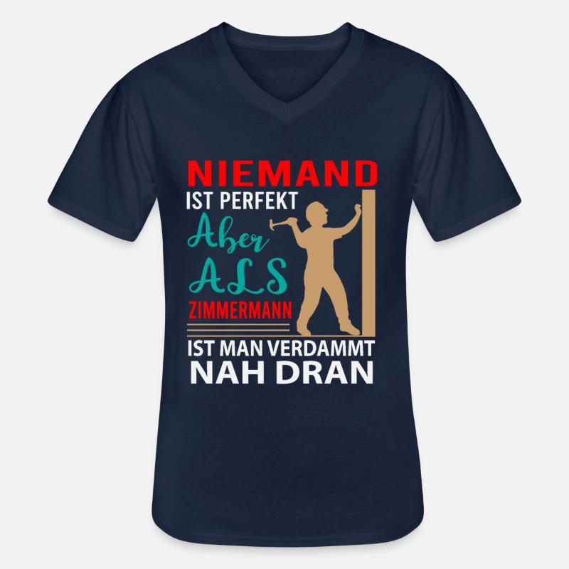 Zimmermann - Männer-T-Shirt mit V-Ausschnitt - Navy