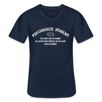 Psychologie Student - Männer-T-Shirt mit V-Ausschnitt - Navy - Vorne - AI Model Male 178 dark (178cm)