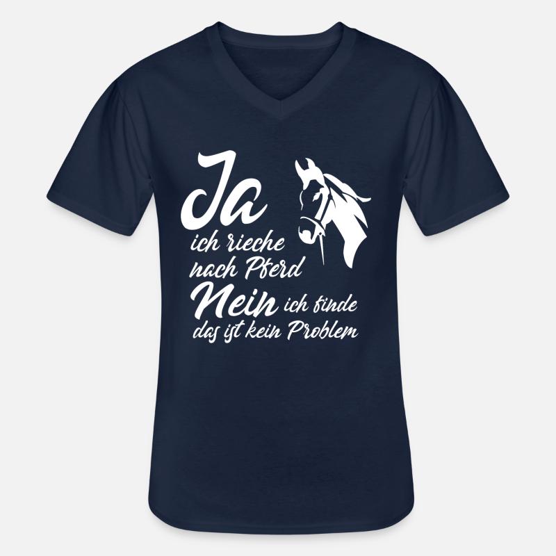 Pferde Spruch - Männer-T-Shirt mit V-Ausschnitt - Navy