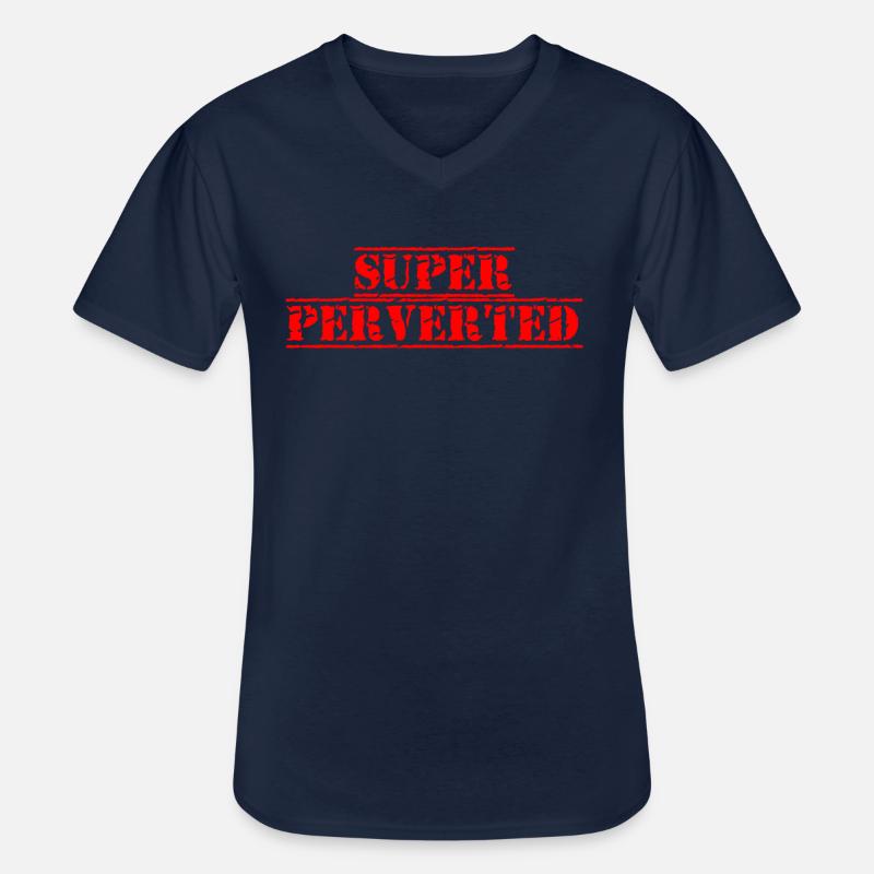 Super Perverted - Männer-T-Shirt mit V-Ausschnitt - Navy