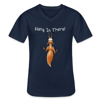 Hang In There Eichhörnchen Oachkatzl Trend-Tier - Männer-T-Shirt mit V-Ausschnitt - Navy - Vorne - AI Model Male 178 dark (178cm)