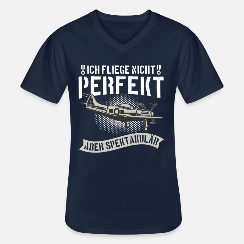 Modellbau Modellflug Sprüche Geschenk - Männer-T-Shirt mit V-Ausschnitt - Navy