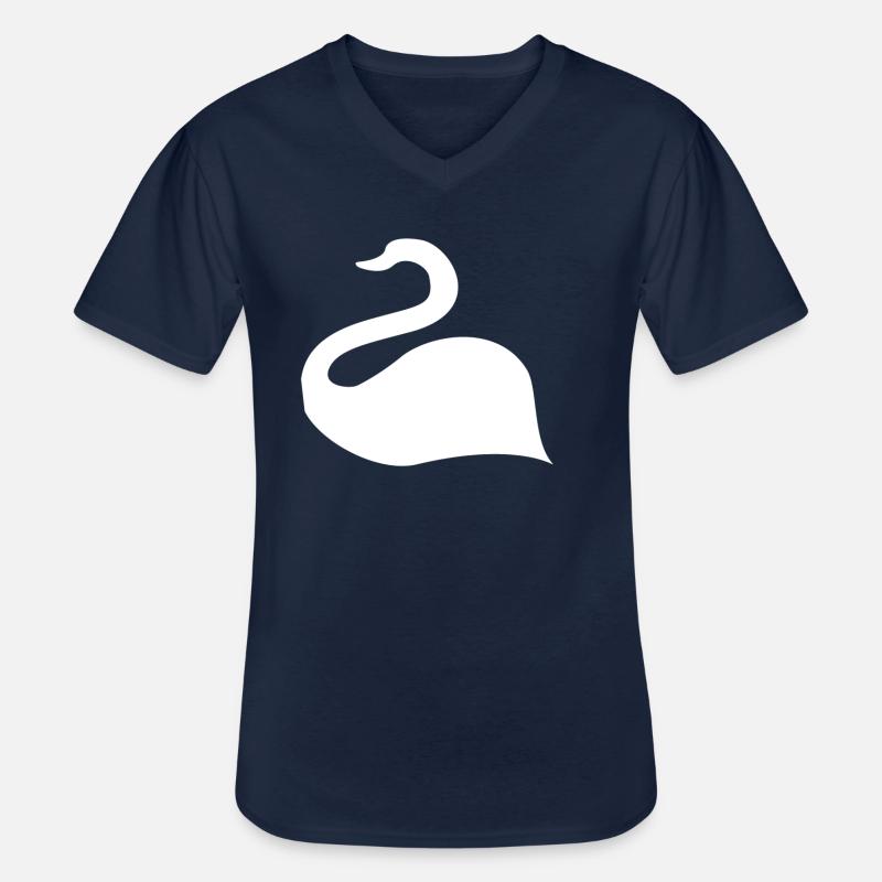 SCHWAN - Männer-T-Shirt mit V-Ausschnitt - Navy