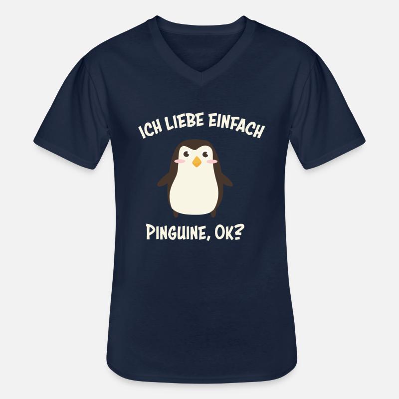 Pinguine Pinguin Geschenk - Männer-T-Shirt mit V-Ausschnitt - Navy