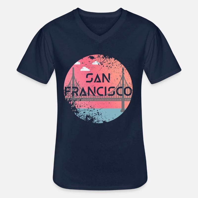 San Francisco - Männer-T-Shirt mit V-Ausschnitt - Navy