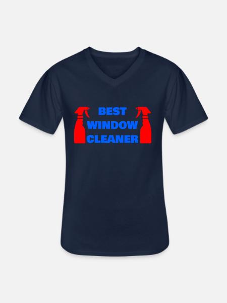 BEST WINDOW CLEANER - Men's V-Neck T-Shirt - navy