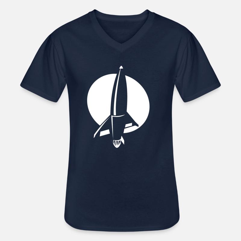 RAKETE - Männer-T-Shirt mit V-Ausschnitt - Navy